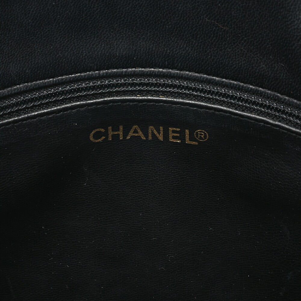 CHANEL Matelasse with Ball Charm Chain Shoulder Lambskin x Satin Black Gold-Tone Hardware, Pre-Owned