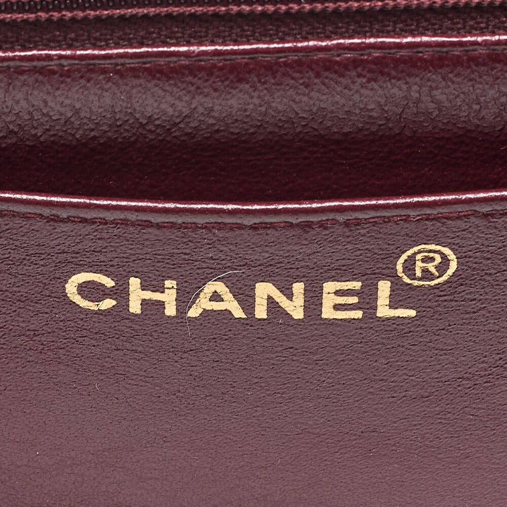 CHANEL Chain Shoulder Bag Coco Mark Deca Matelasse  30cm Mademoiselle Single Flap Lambskin Black Gold-Tone Hardware, Pre-Owned