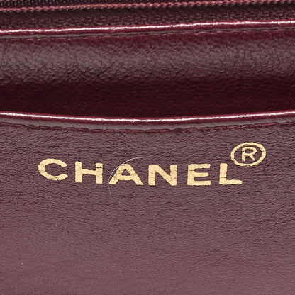 CHANEL Chain Shoulder Bag Coco Mark Deca Matelasse  30cm Mademoiselle Single Flap Lambskin Black Gold-Tone Hardware, Pre-Owned