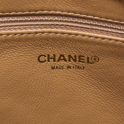 CHANEL Matelasse Reprint Tote Bag Caviar Skin Beige Gold-Tone Hardware, Pre-Owned