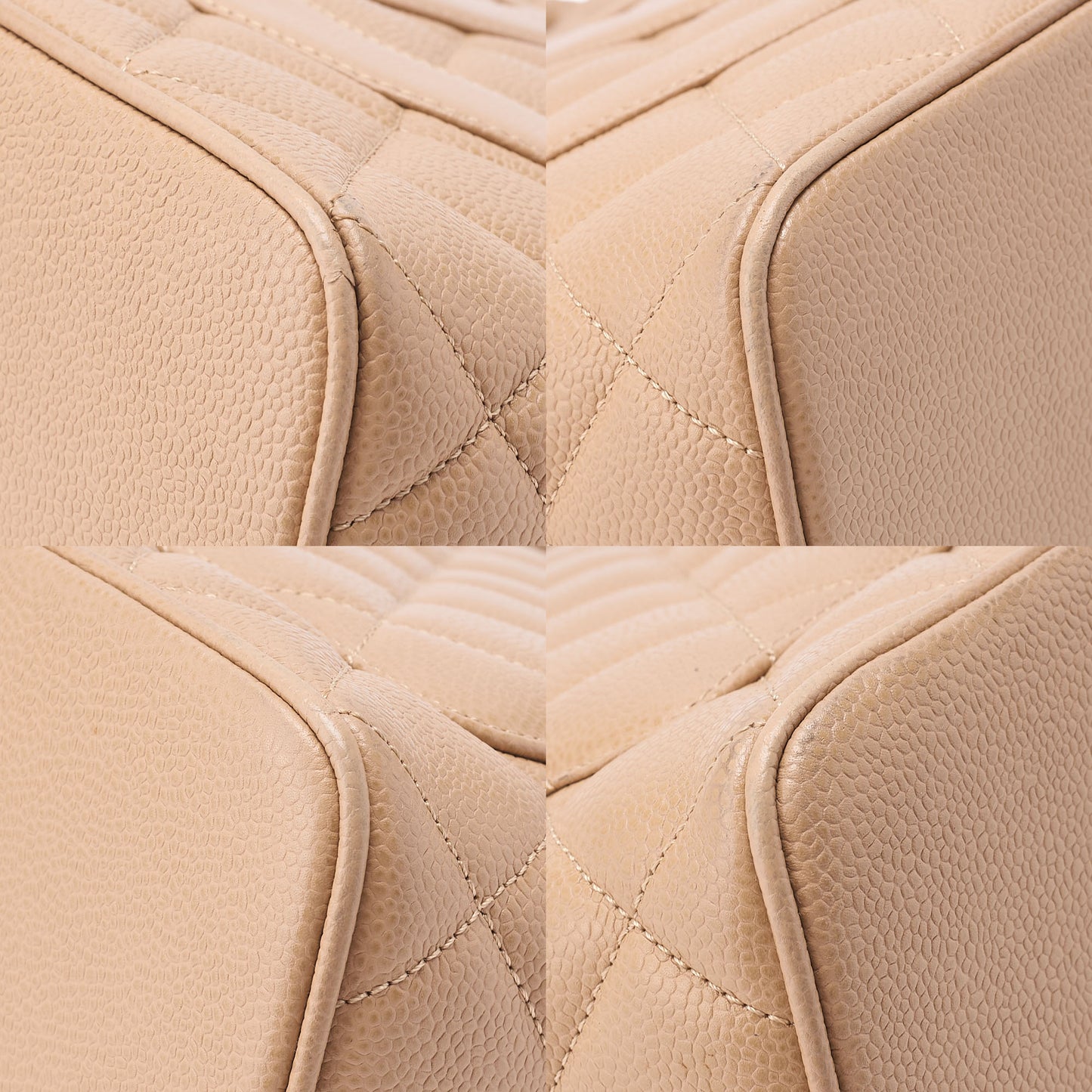 CHANEL Matelasse Reprint Tote Bag Caviar Skin Beige Gold-Tone Hardware, Pre-Owned
