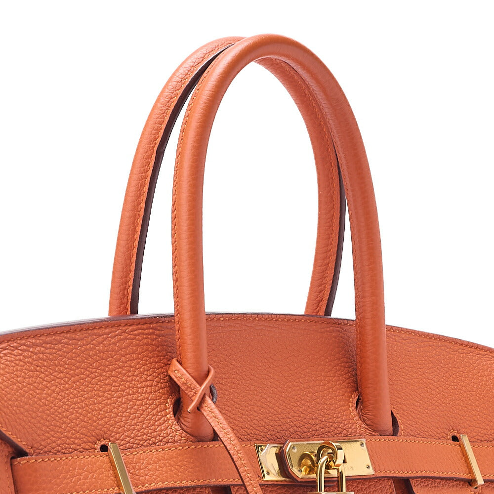 HERMES Birkin 35 Handbag Togo Orange Gold-Tone Hardware, Pre-Owned