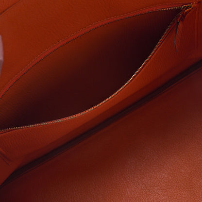 HERMES Birkin 35 Handbag Togo Orange Gold-Tone Hardware, Pre-Owned
