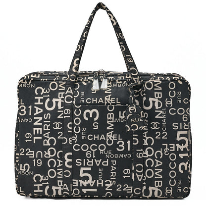 CHANEL Canvas Bi-See Large Size Tote Bag Black X White Silver-Tone Hardware, Pre-Owned