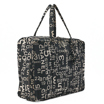 CHANEL Canvas Bi-See Large Size Tote Bag Black X White Silver-Tone Hardware, Pre-Owned