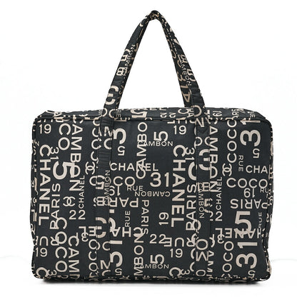CHANEL Canvas Bi-See Large Size Tote Bag Black X White Silver-Tone Hardware, Pre-Owned