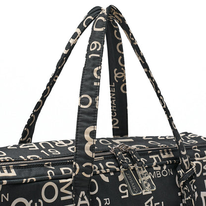 CHANEL Canvas Bi-See Large Size Tote Bag Black X White Silver-Tone Hardware, Pre-Owned