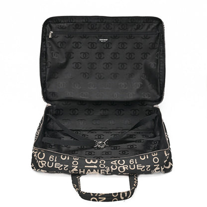 CHANEL Canvas Bi-See Large Size Tote Bag Black X White Silver-Tone Hardware, Pre-Owned