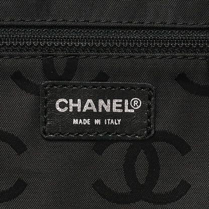 CHANEL Canvas Bi-See Large Size Tote Bag Black X White Silver-Tone Hardware, Pre-Owned