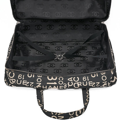 CHANEL Canvas Bi-See Large Size Tote Bag Black X White Silver-Tone Hardware, Pre-Owned