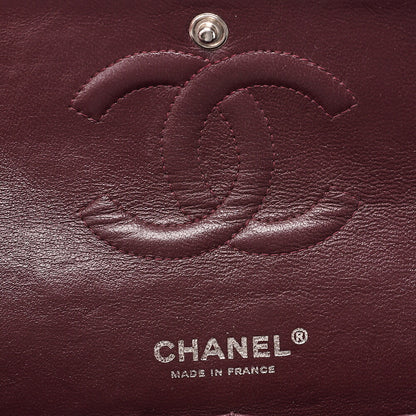 CHANEL Matelasse  25cm Double Flap Chain Shoulder Caviar Skin Black Silver-Tone Hardware, Pre-Owned