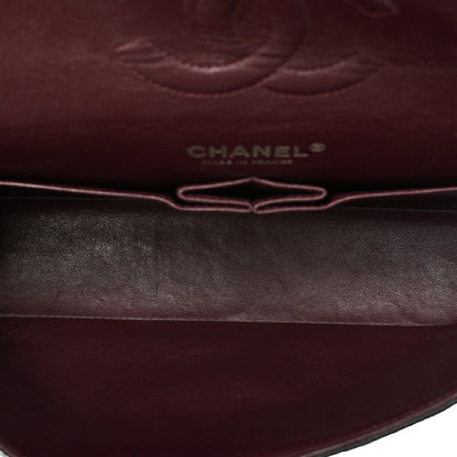 CHANEL Matelasse  25cm Double Flap Chain Shoulder Caviar Skin Black Silver-Tone Hardware, Pre-Owned