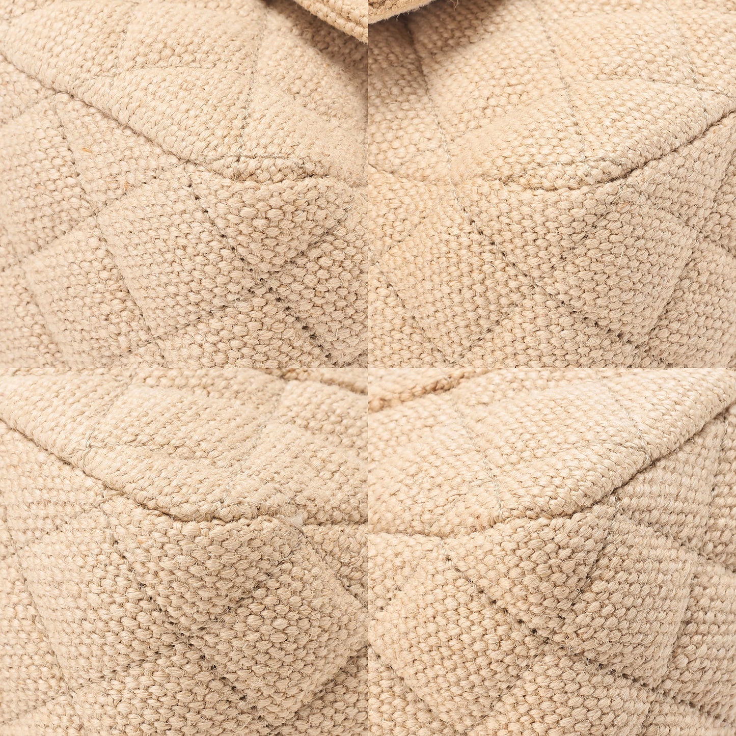CHANEL Raffia x Hemp Deca Matelasse 30 Single Flap Chain Shoulder Beige Gold-Tone Hardware, Pre-Owned