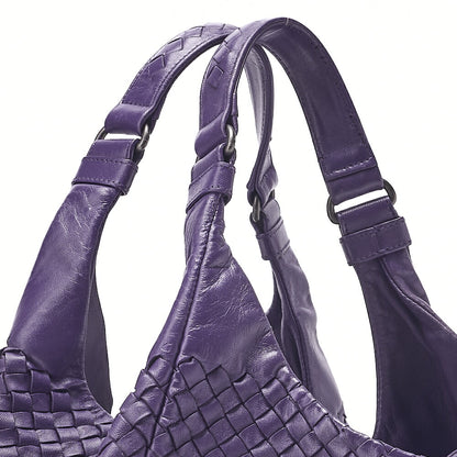 BOTTEGA VENETA Bottega Veneta Toad Bag Intrecciato Campana Lambskin Purple Black-Tone Hardware, Pre-Owned