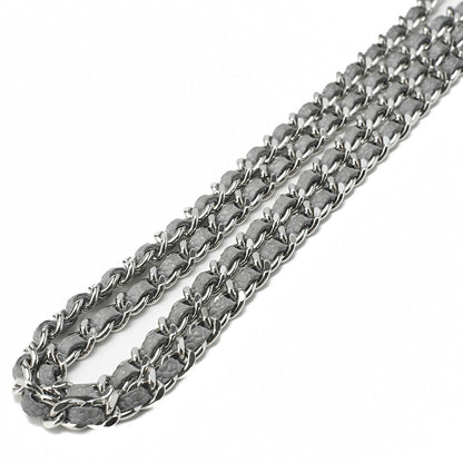CHANEL Chain Shoulder Bag Mini Matelasse 17cm Caviar Skin Cool Grey Silver-Tone Hardware, Pre-Owned