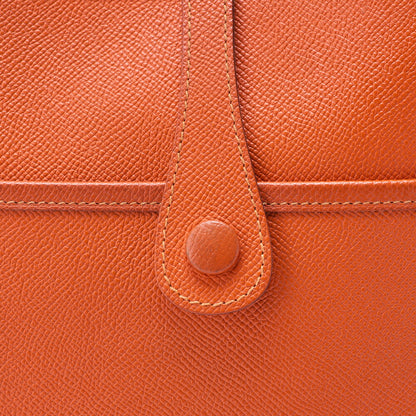 HERMES Evelyn PM3 Trois Epson Shoulder Bag Orange Silver-Tone Hardware, Pre-Owned