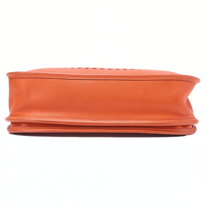 HERMES Evelyn PM3 Trois Epson Shoulder Bag Orange Silver-Tone Hardware, Pre-Owned