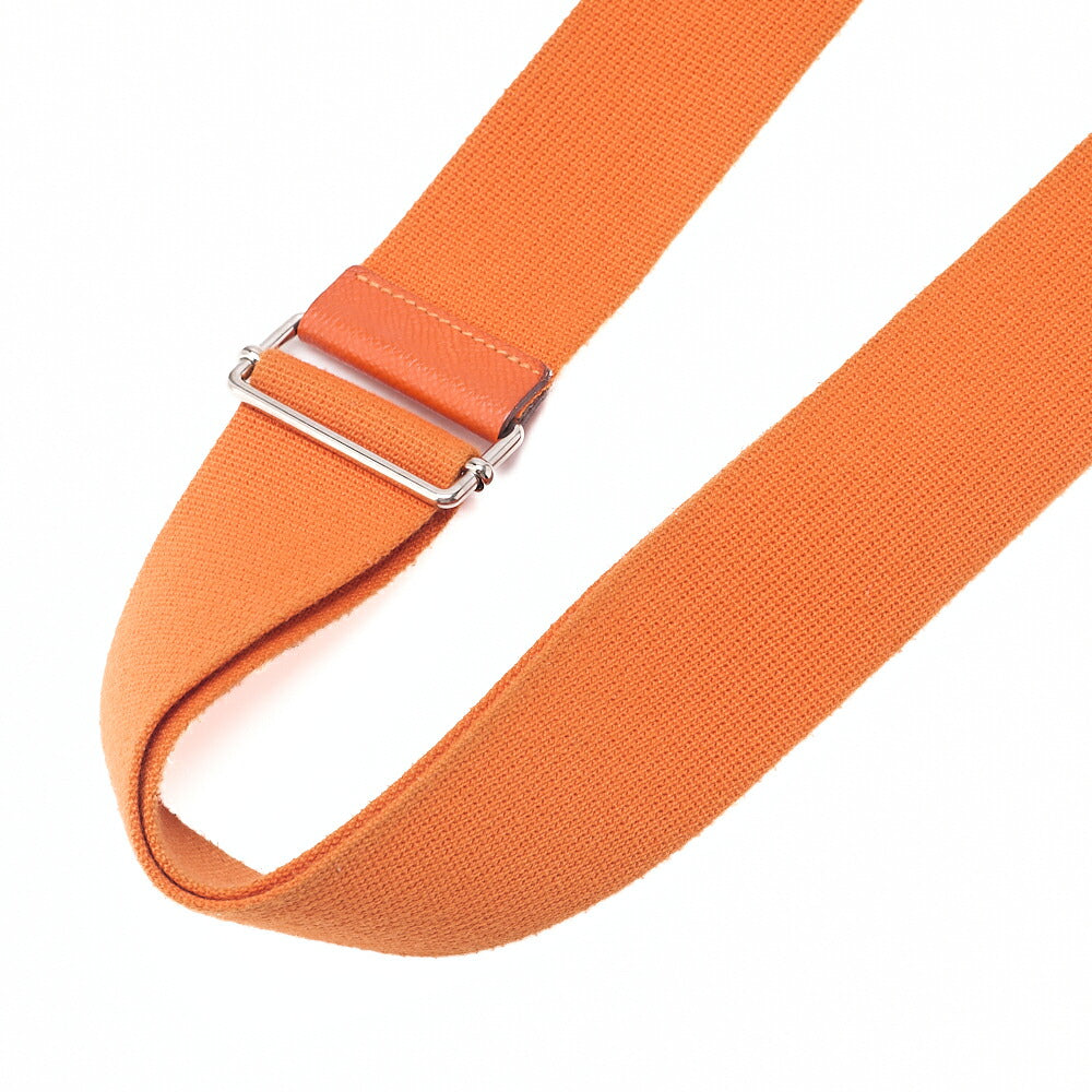 HERMES Evelyn PM3 Trois Epson Shoulder Bag Orange Silver-Tone Hardware, Pre-Owned
