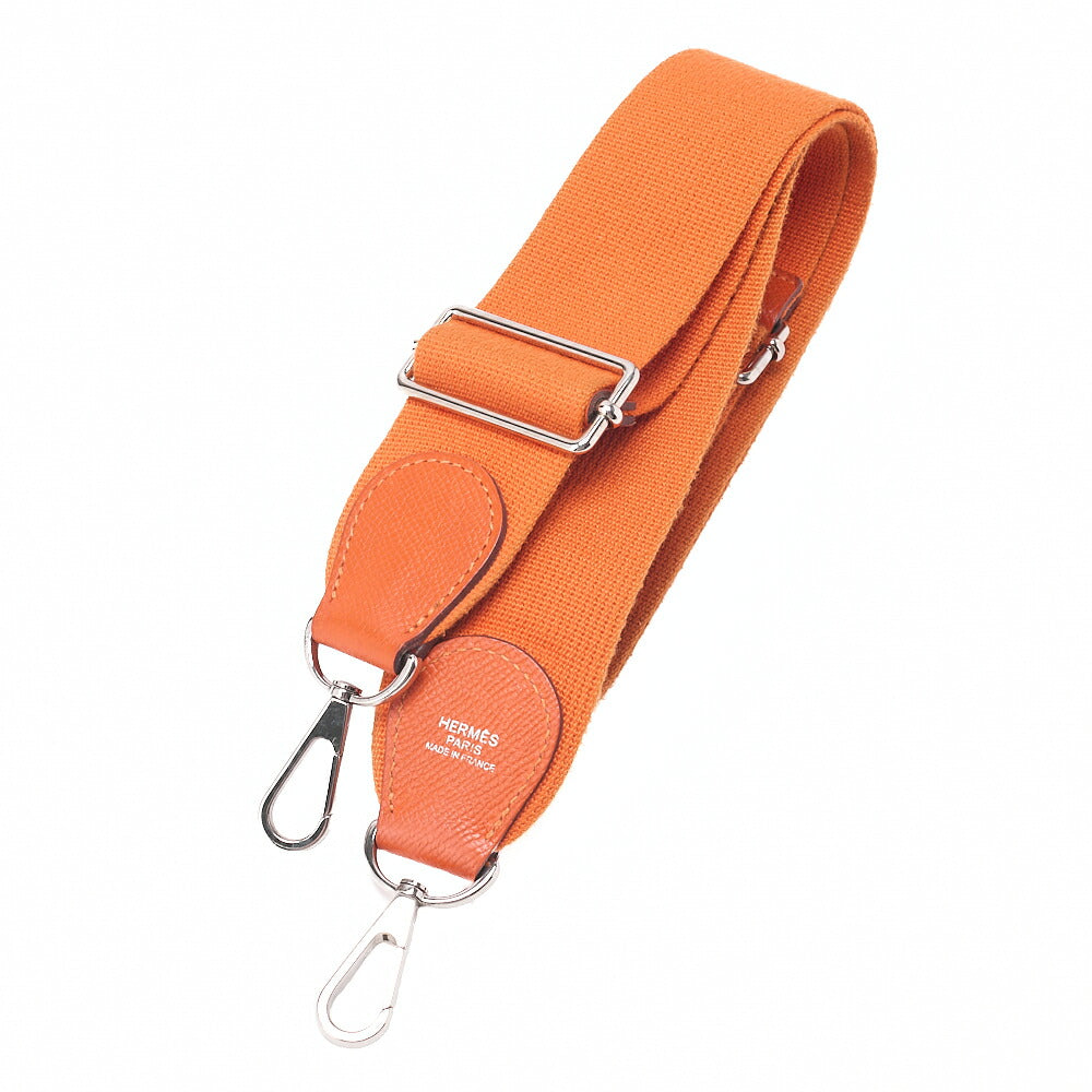 HERMES Evelyn PM3 Trois Epson Shoulder Bag Orange Silver-Tone Hardware, Pre-Owned