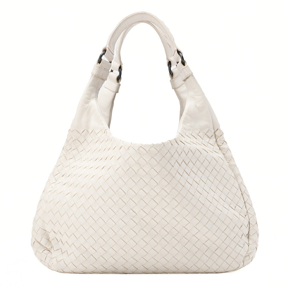 BOTTEGA VENETA Bottega Veneta Toad Bag Intrecciato Campana Lambskin White Black-Tone Hardware, Pre-Owned