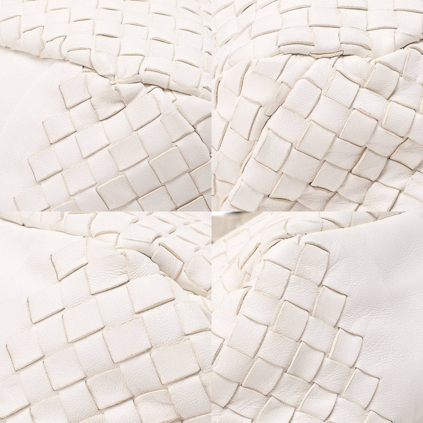 BOTTEGA VENETA Bottega Veneta Toad Bag Intrecciato Campana Lambskin White Black-Tone Hardware, Pre-Owned