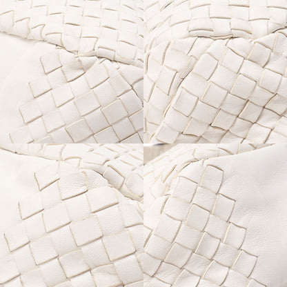 BOTTEGA VENETA Bottega Veneta Toad Bag Intrecciato Campana Lambskin White Black-Tone Hardware, Pre-Owned