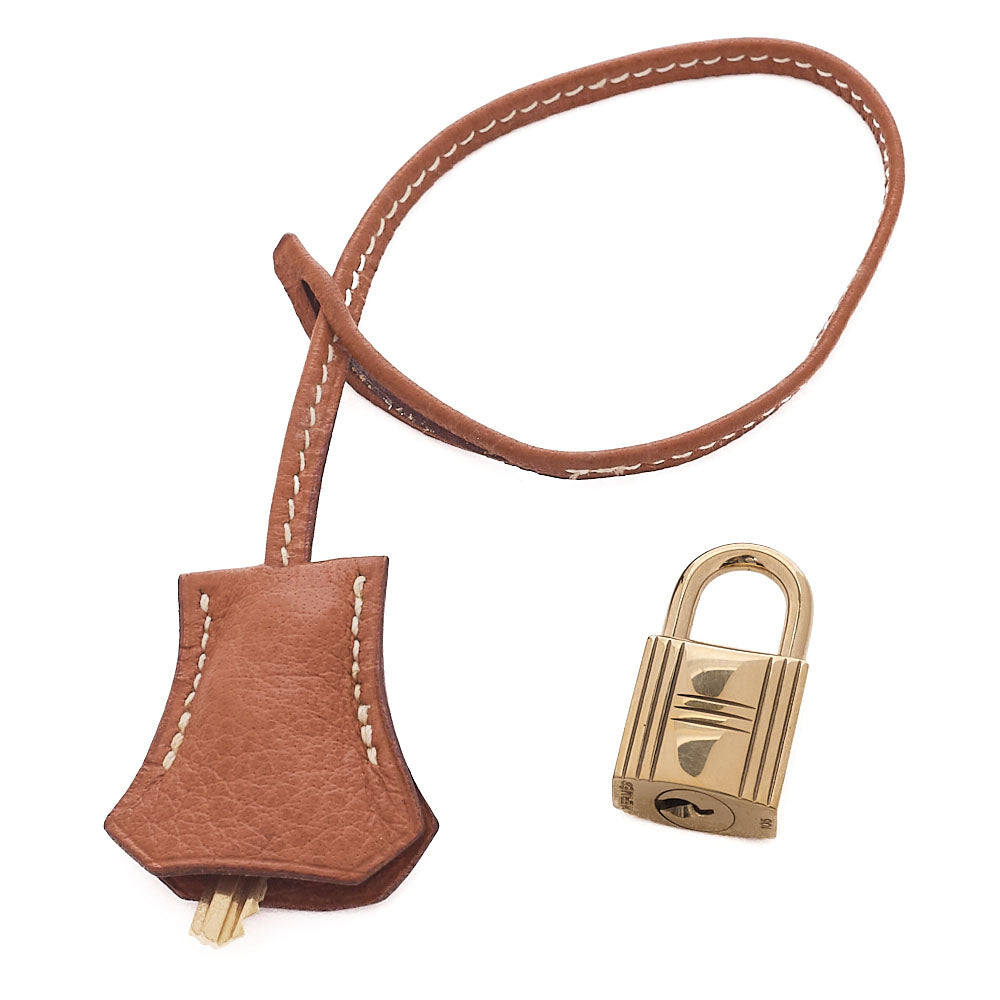 HERMES Birkin 35 Handbag Buffle Gold -Tone Hardware, Pre-Owned