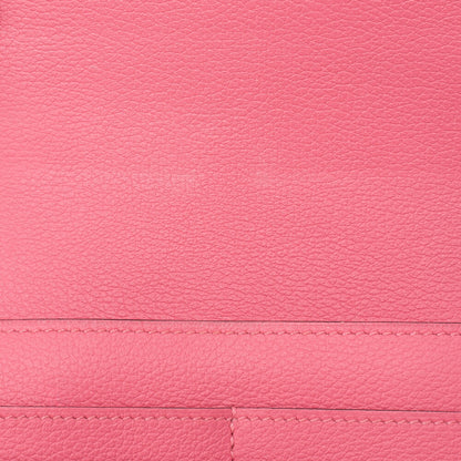 HERMES Constance Compact Bi-fold Wallet Epson Rose Azale Silver-Tone Hardware, Pre-Owned