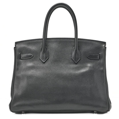 HERMES Birkin 30 Handbag Ardennes Black Silver-Tone Hardware, Pre-Owned