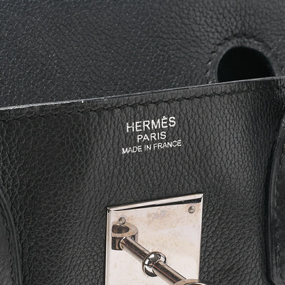 HERMES Birkin 30 Handbag Ardennes Black Silver-Tone Hardware, Pre-Owned