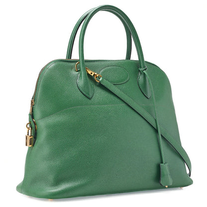 HERMES Boride 35 Kushbel 2WAY Handbag Green Gold-Tone Hardware, Pre-Owned
