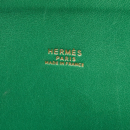 HERMES Boride 35 Kushbel 2WAY Handbag Green Gold-Tone Hardware, Pre-Owned