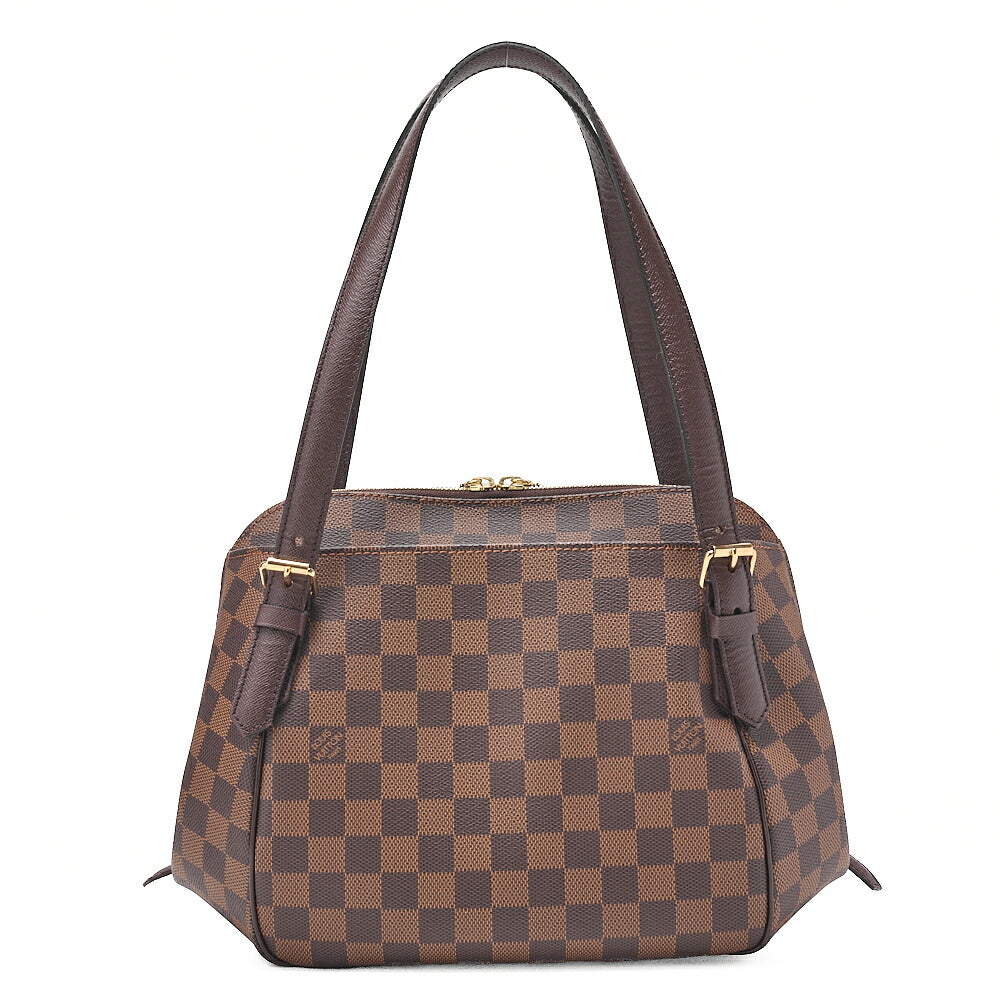 LOUIS VUITTON Louis Vuitton Damier Belem MM Shoulder Bag N51174 Brown Gold-Tone Hardware, Pre-Owned