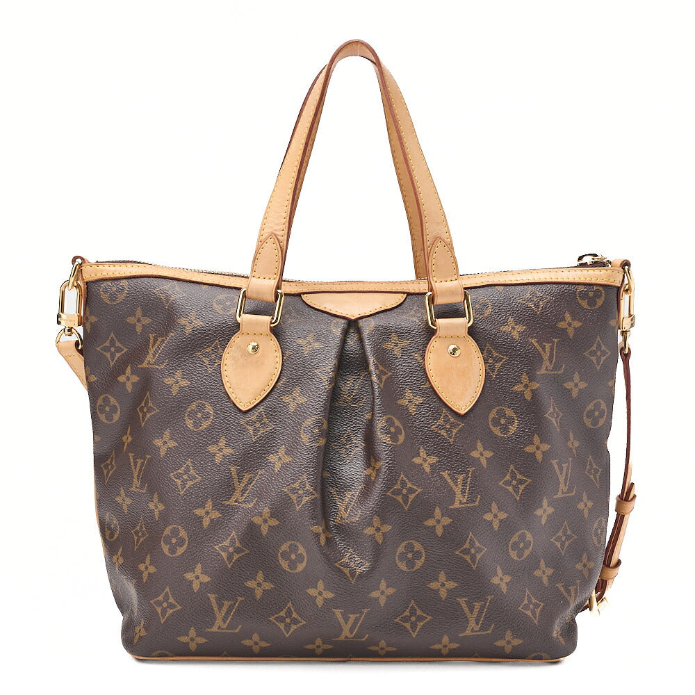 LOUIS VUITTON Louis Vuitton Monogram Palermo PM M40145 2way Shoulder Bag Brown Gold-Tone Hardware, Pre-Owned