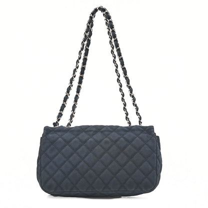 CHANEL Cruise Line Big Coco Mark Chain Shoulder Canvas Navy Silver-Tone Hardware, Pre-Owned