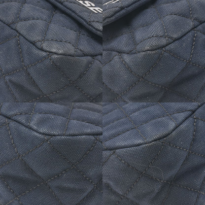 CHANEL Cruise Line Big Coco Mark Chain Shoulder Canvas Navy Silver-Tone Hardware, Pre-Owned