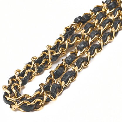 CHANEL  Matlasse  2.55 Lock Chain Shoulder Single Lambskin Black Gold-Tone Hardware, Pre-Owned