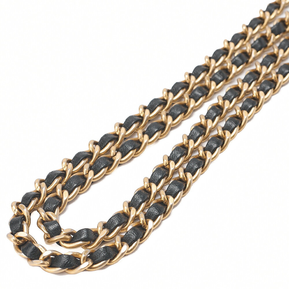 CHANEL Matlasse Cocomark Chain Wallet Lambskin Black x Gold Gold-Tone Hardware, Pre-Owned
