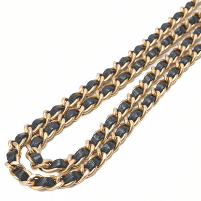 CHANEL Matlasse Cocomark Chain Wallet Lambskin Black x Gold Gold-Tone Hardware, Pre-Owned