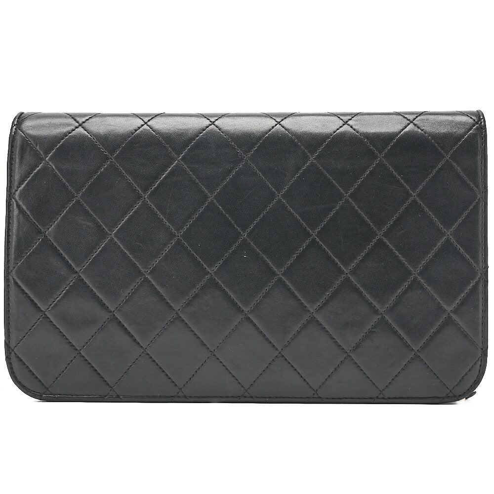 CHANEL Matlasse Full Flap Chain Shoulder Lambskin Black Gold-Tone Hardware, Pre-Owned