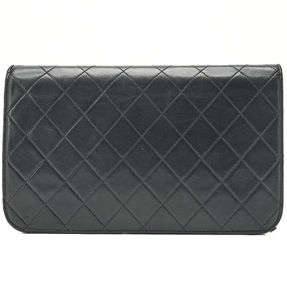 CHANEL Matlasse Full Flap Chain Shoulder Lambskin Black Gold-Tone Hardware, Pre-Owned