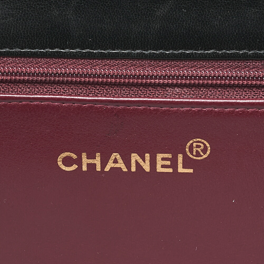 CHANEL Matlasse Full Flap Chain Shoulder Lambskin Black Gold-Tone Hardware, Pre-Owned