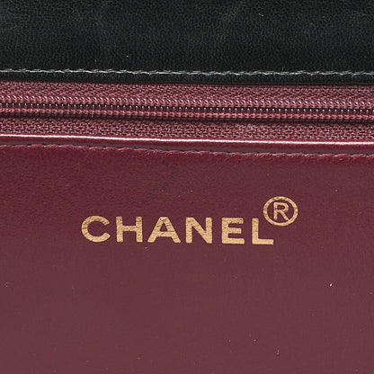 CHANEL Matlasse Full Flap Chain Shoulder Lambskin Black Gold-Tone Hardware, Pre-Owned