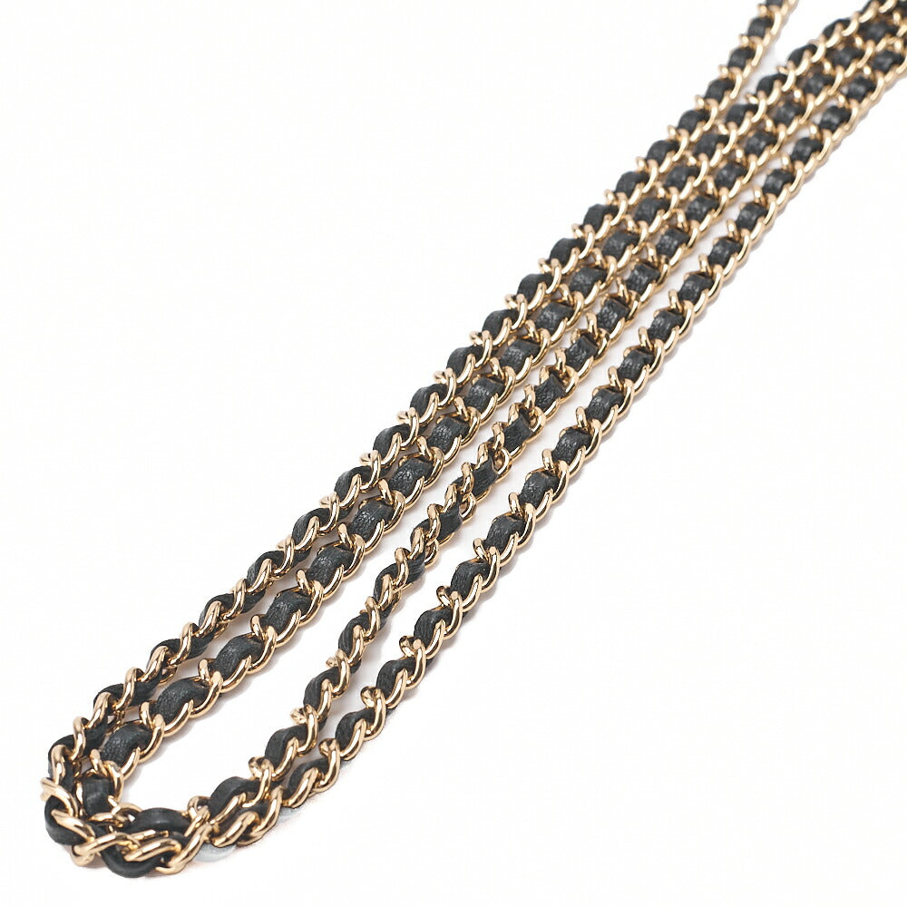 CHANEL シャネル チョコバーステッチ シングル フラップ チェーンショルダー ラムスキン 黒 ゴールド金具 中古