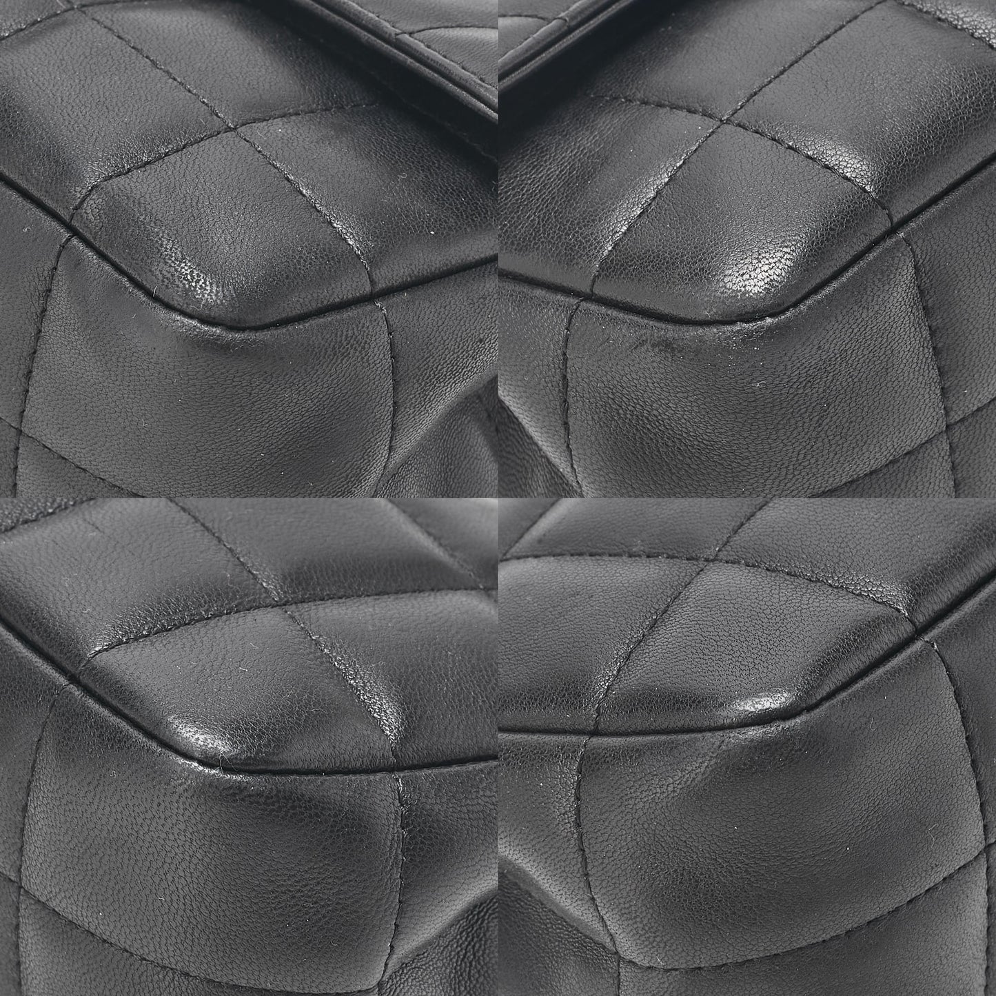 CHANEL シャネル チョコバーステッチ シングル フラップ チェーンショルダー ラムスキン 黒 ゴールド金具 中古