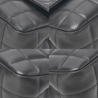 CHANEL シャネル チョコバーステッチ シングル フラップ チェーンショルダー ラムスキン 黒 ゴールド金具 中古