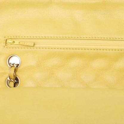 CHANEL Matlasse 25cm Double Flap Chain Shoulder Lambskin Yellow Gold-Tone Hardware, Pre-Owned