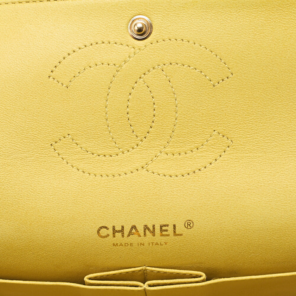 CHANEL Matlasse 25cm Double Flap Chain Shoulder Lambskin Yellow Gold-Tone Hardware, Pre-Owned