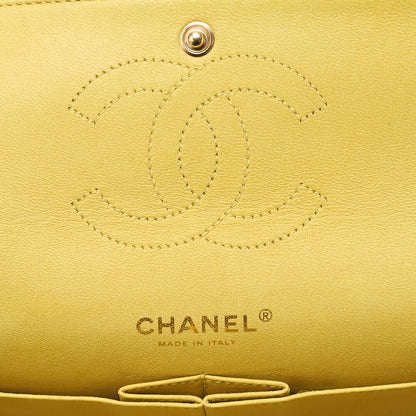 CHANEL Matlasse 25cm Double Flap Chain Shoulder Lambskin Yellow Gold-Tone Hardware, Pre-Owned