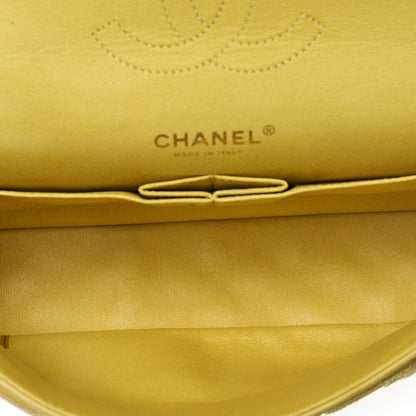 CHANEL Matlasse 25cm Double Flap Chain Shoulder Lambskin Yellow Gold-Tone Hardware, Pre-Owned